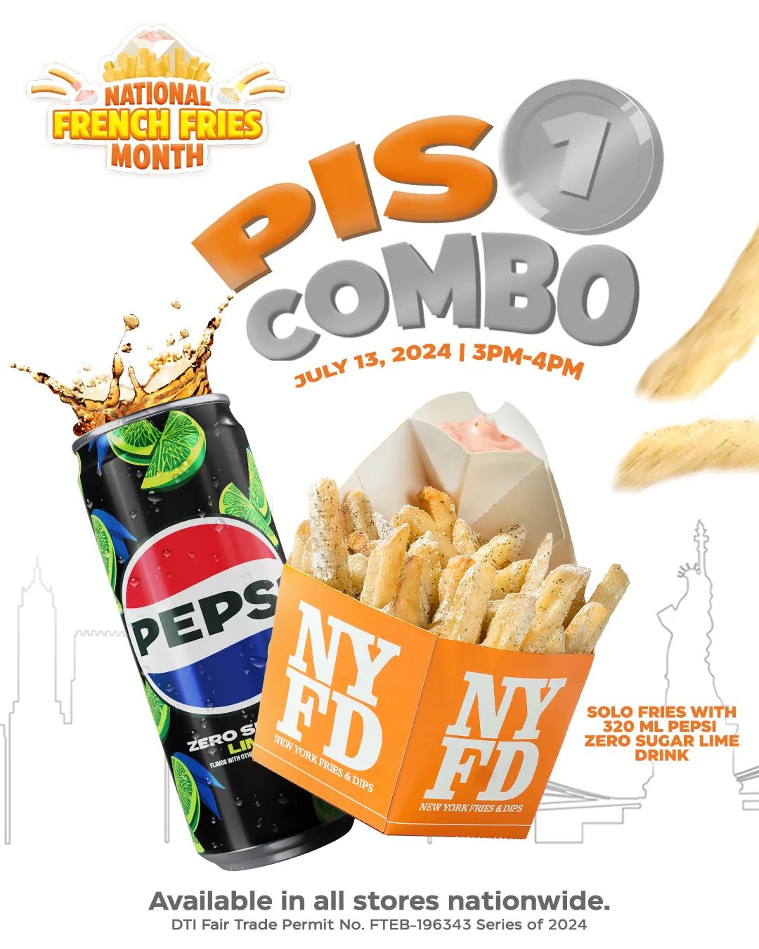 Where to enjoy P1 fries with drink and Buy 1 Take 1 fries this National